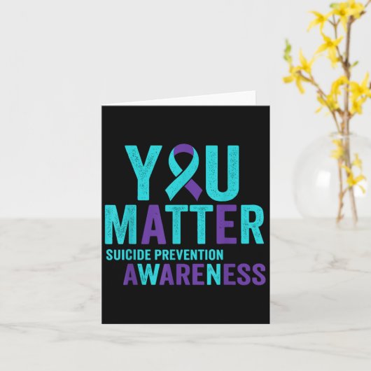 You Suicide Prevention Awareness Ribbon  カード (黄色い花)