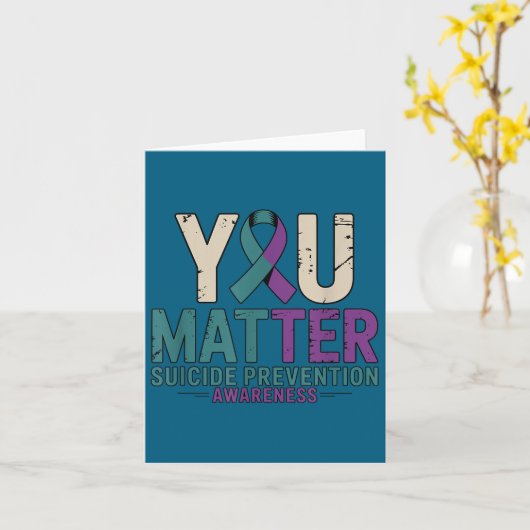 You Suicide Prevention Awareness Ribbon  カード (黄色い花)