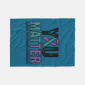 You Suicide Prevention Awareness Ribbon  フリースブランケット (正面(横))