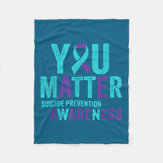 You Suicide Prevention Awareness Ribbon  フリースブランケット (正面)