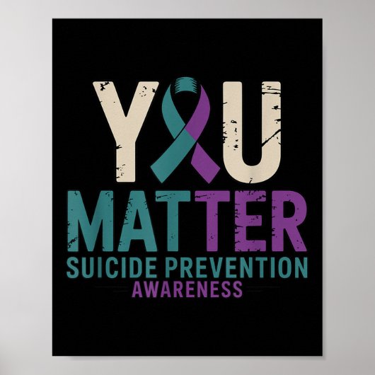 You Suicide Prevention Awareness Ribbon  ポスター (正面)