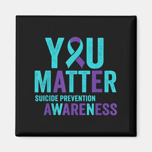 You Suicide Prevention Awareness Ribbon  マグネット (正面)
