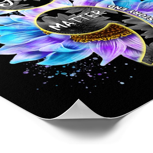 You Suicide Prevention Awareness Semicolon Sunflow ポスター (角)