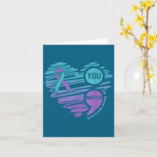 You Suicide Prevention Awareness Semicolon Suprt  カード (黄色い花)
