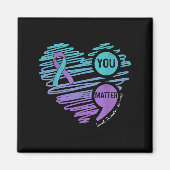 You Suicide Prevention Awareness Semicolon Suprt  マグネット (正面)