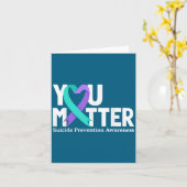 You Suicide Prevention Awareness Teal &amp; Purple カード (黄色い花)