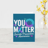 You Suicide Prevention Awareness Teal &amp; Purple カード (黄色い花)