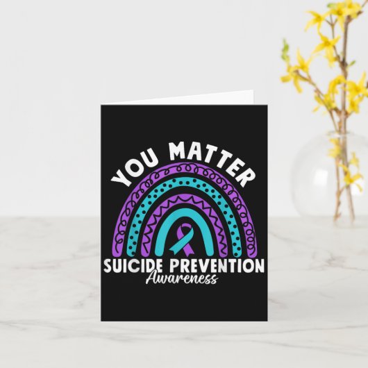 You Suicide Prevention Awareness Teal &amp; Purple カード (黄色い花)
