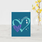 You Suicide Prevention Awareness Teal &amp; Purple カード (黄色い花)