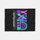 You Suicide Prevention Awareness Teal &amp; Purple フリースブランケット (正面(横))
