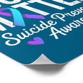 You Suicide Prevention Awareness Teal &amp; Purple ポスター (角)