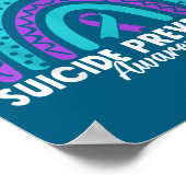 You Suicide Prevention Awareness Teal & Purple ポスター (角)