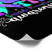 You Suicide Prevention Awareness Teal & Purple ポスター (角)