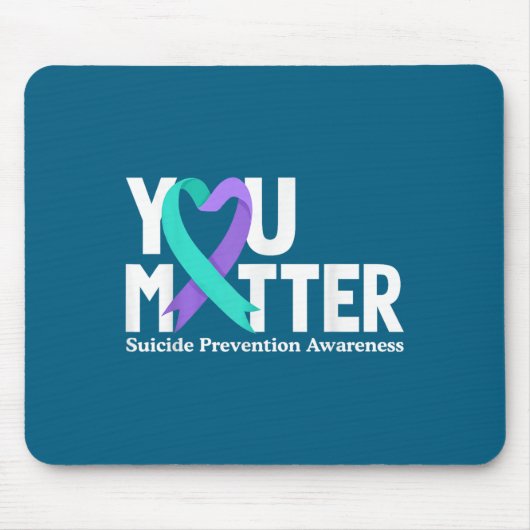 You Suicide Prevention Awareness Teal & Purple マウスパッド (正面)