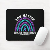 You Suicide Prevention Awareness Teal &amp; Purple マウスパッド (マウス)