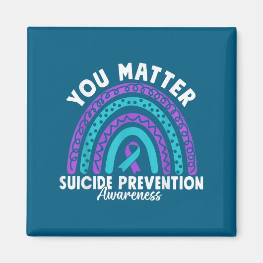 You Suicide Prevention Awareness Teal &amp; Purple マグネット (正面)