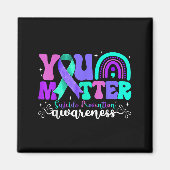 You Suicide Prevention Awareness Teal &amp; Purple マグネット (正面)