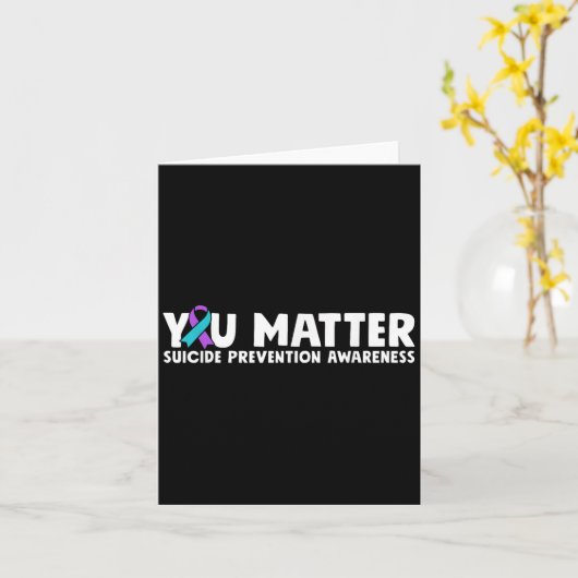 You Suicide Prevention Awareness Teal Purple  カード (黄色い花)