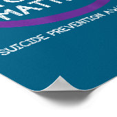 You Suicide Prevention Awareness Teal Purple Hand  ポスター (角)
