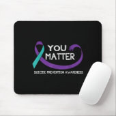 You Suicide Prevention Awareness Teal Purple Hand  マウスパッド (マウス)
