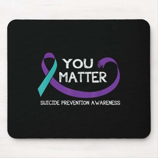 You Suicide Prevention Awareness Teal Purple Hand  マウスパッド (正面)