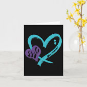 You Suicide Prevention Awareness Teal Purple Heart カード (黄色い花)