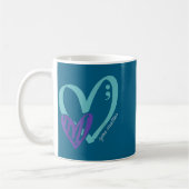You Suicide Prevention Awareness Teal Purple Heart コーヒーマグカップ (左)