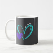 You Suicide Prevention Awareness Teal Purple Heart コーヒーマグカップ (左)
