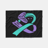 You Suicide Prevention Awareness Teal Purple Heart フリースブランケット (正面(横))