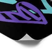 You Suicide Prevention Awareness Teal Purple Heart ポスター (角)