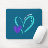 You Suicide Prevention Awareness Teal Purple Heart マウスパッド (マウス)