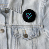 You Suicide Prevention Awareness Teal Purple Heart 缶バッジ (インサイチュ)