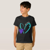 You Suicide Prevention Awareness Teal Purple Heart Tシャツ (正面フル)