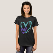 You Suicide Prevention Awareness Teal Purple Heart Tシャツ (正面フル)