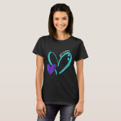 You Suicide Prevention Awareness Teal Purple Heart Tシャツ (正面フル)