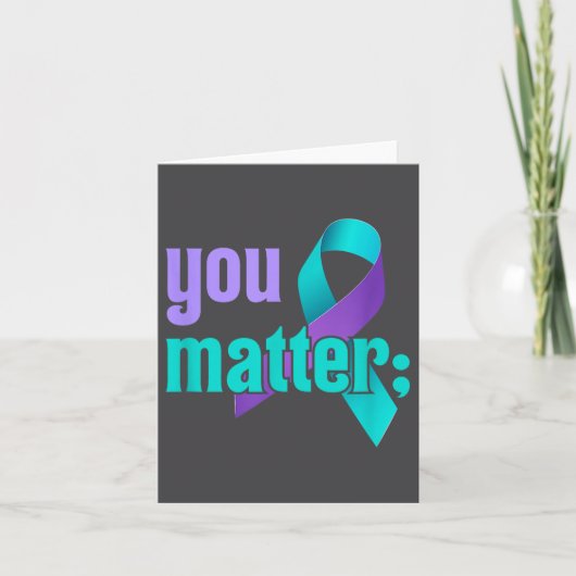 You Suicide Prevention Awareness Teal Purple Rainb カード (正面)