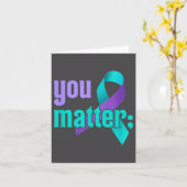 You Suicide Prevention Awareness Teal Purple Rainb カード (黄色い花)