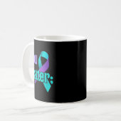 You Suicide Prevention Awareness Teal Purple Rainb コーヒーマグカップ (正面左)