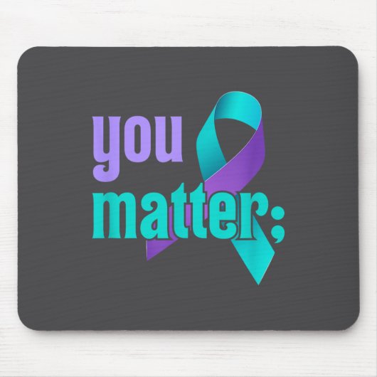 You Suicide Prevention Awareness Teal Purple Rainb マウスパッド (正面)