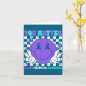 You Suicide Prevention Awareness Teal Purple Ribbo カード (黄色い花)