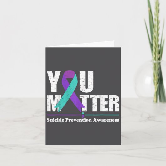 You Suicide Prevention Awareness Teal Purple Ribbo カード (正面)