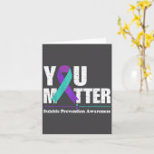 You Suicide Prevention Awareness Teal Purple Ribbo カード (黄色い花)