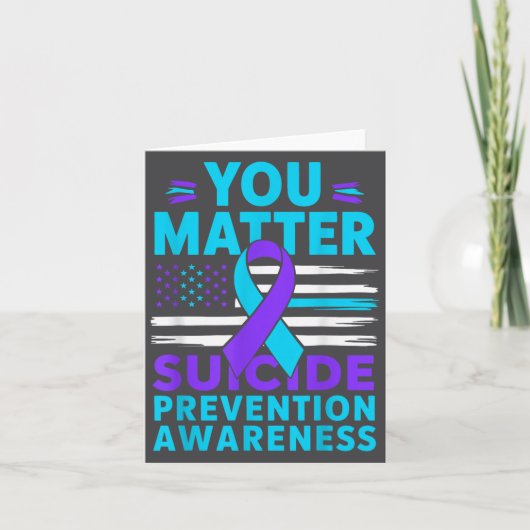You Suicide Prevention Awareness Teal Purple Ribbo カード (正面)