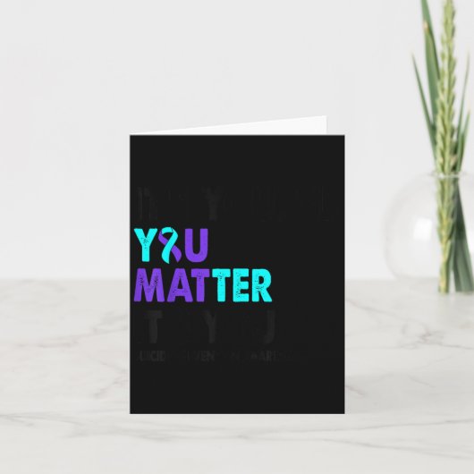 You Suicide Prevention Awareness Teal Purple Ribbo カード (正面)