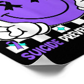 You Suicide Prevention Awareness Teal Purple Ribbo ポスター (角)