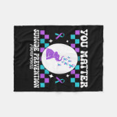 You Suicide Prevention Awareness Women  フリースブランケット (正面(横))