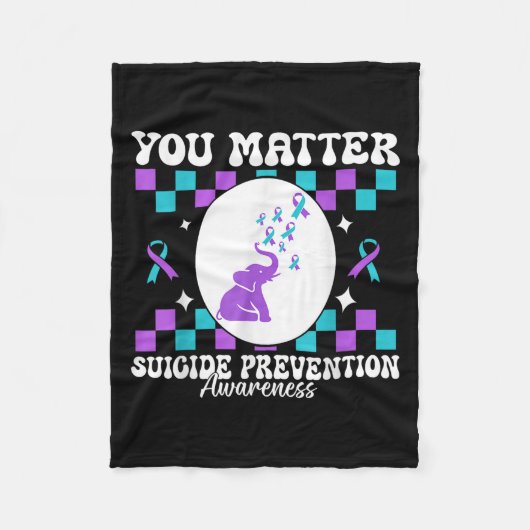 You Suicide Prevention Awareness Women  フリースブランケット (正面)