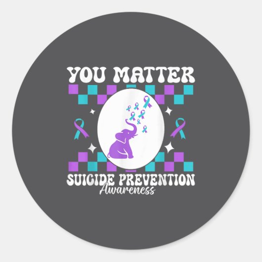 You Suicide Prevention Awareness Women  ラウンドシール (正面)