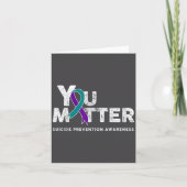 You Suicide Prevention Month Gift Teal Purple Ribb カード (正面)