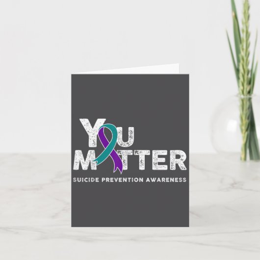 You Suicide Prevention Month Gift Teal Purple Ribb カード (正面)